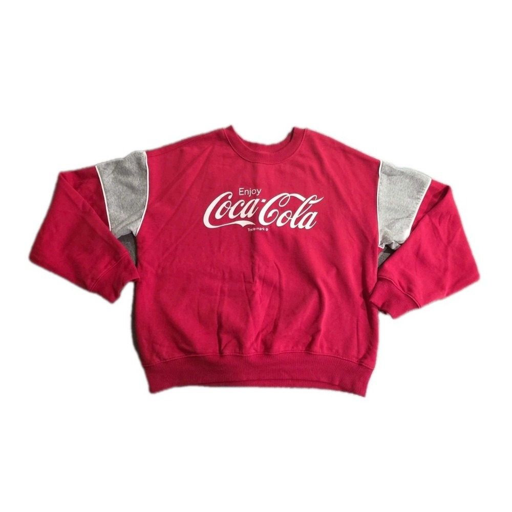 Coca Cola Sweat Shirt Red Large Unisex Crewneck Retro 80's Style